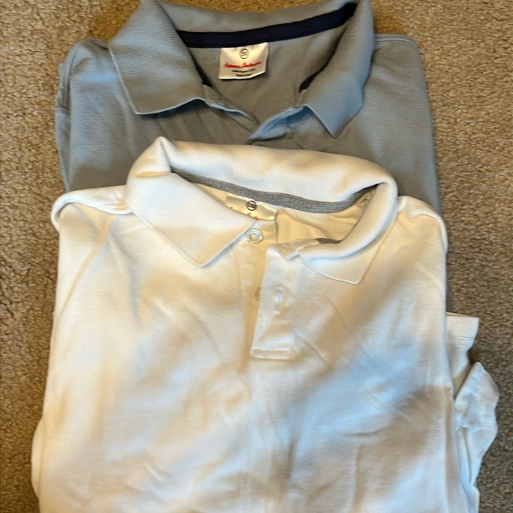 Two Hanna Andersson long sleeve polo shirts.  Size 150 (12)